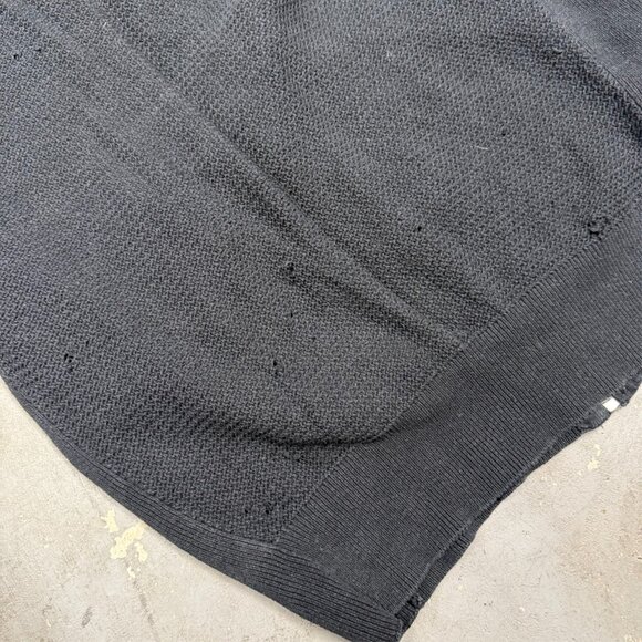 Rag & Bone ZIp Up Waffle-Knit Sweater Cotton Hemp Black Medium - Picture 8 of 10